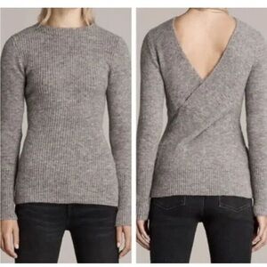 AllSaints Sweater Faria Jumper Wool Blend Grey Medium